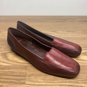 Enzo Angiolini Liberty Loafers Flats Womens 7.5M Red Comfort Square Toe Slip On